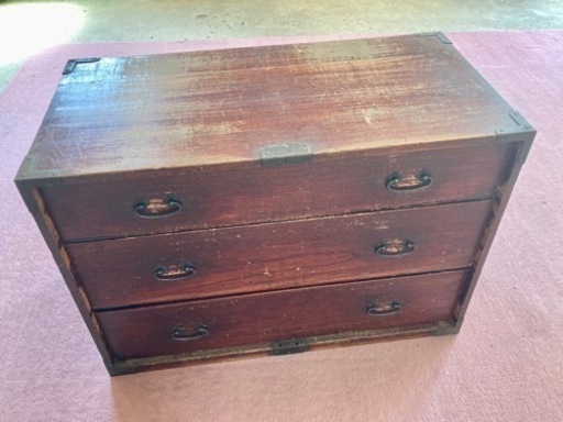 蔵出し品 【昭和レトロ】アンティーク 工芸箪笥 和ダンス 時代箪笥