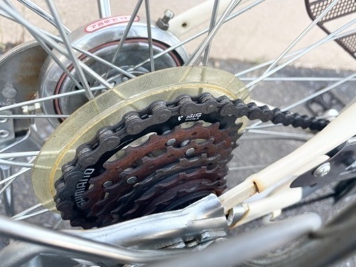 GM744 自転車 ママチャリ 白 6段ギア 26インチ リサイクルショップ