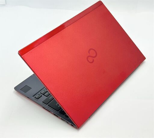 送料無料 保証付 日本製 紅色 高速SSD 軽量薄型13.3型ノートパソコン 富士通 U937/R 中古良品 第7世代 Core i5 8GB 無線 Bluetooth Win11 Office