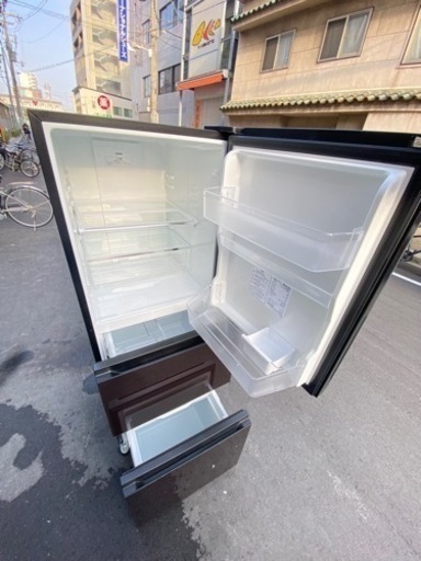 大阪市内配達設置無料 オシャレ冷蔵庫２８２L 強化ガラスドア保証有り