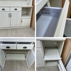 J2376 美品 NITORI ニトリ フレンチカントリー調 キッチンボード ミランダ 2 120 食器棚 クリーニング済み 新品参考価格69,900円　【リユースのサカイ柏店】 流山市 中古 食器棚 松戸市 中古 食器棚 我孫子市 中古 食器棚 船橋市 中古食器棚 守谷市 中古食器棚 取手市 中古食器棚