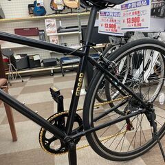 🚴◆1年保証!!未使用!! 21Technology(21テクノロジー) クロスバイクシマノ製6段変速ギア ★ブラック🚴263