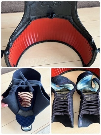 剣道 防具一式セット 楽天市場】剣道 防具セット 5ミリ 紺合皮【 頂赤 】防具一式 面