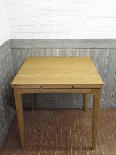 ss4994　ウニコ　エクステンションテーブル　トリト　ナチュラル　unico　TRITO　木製　伸長テーブル　正方形　75×75　伸縮　スライドタイプ　ダイニングテーブル　食卓　スクエア