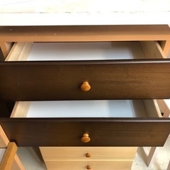 【リサイクルサービス八光】幅59.3㎝　ブラウン　6段木製ハイチェスト
