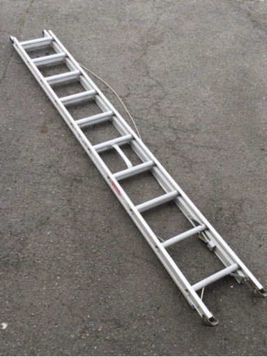リユース　伸縮形はしご　全長　584cm   縮長　349cm   2段はしご　幅　40.3cm  2連　ハシゴ　アルミ伸縮梯子
