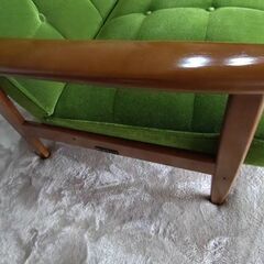カリモク60　Kチェア2シーター　モケットグリーン