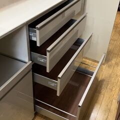 5/18 値下げ!!PAMOUNA/パモウナ  2面レンジボード 食器棚 ハイカウンターハイグロス オートレール No.3836 ※現金、クレジット、スマホ決済対応※