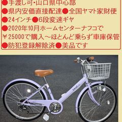 ●手渡し可・山口市中心部●県内安価直接配達●24インチ●６段変速...