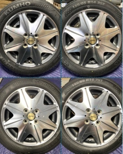 ㉚155/65R14 新品タイヤ4本と中古ホイールとナット付き | www.pixean.com