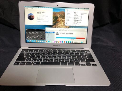 「MacBook Air 11インチ Mid 2012 MD223J/A」約1キロの小型軽量薄型モバイルノートPC / Core i5搭載 / メモリー4GB / Webカメラ / Bluetooth / 無線LAN / MacOS(Catalina)\u0026Office2019とWin10のデュアルブート仕様 / キーボード一部難アリ/中古品