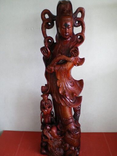 ★　仏像　彫刻　中国　仏教　神社仏閣　骨董　高さ91㎝　床の間　玄関　オブジェ　置物