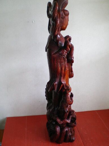 ☆ 仏像 彫刻 中国 仏教 神社仏閣 骨董 高さ91㎝ 床の間 玄関 オブジェ  