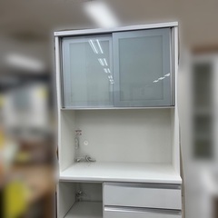 J2381 美品！福岡家具 大川家具 松田家具 食器棚 レンジボード 1000 スパンレンジ   IDC大塚家具 取扱  クリーニング済み
