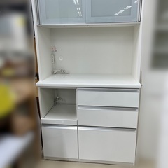 J2381 美品！福岡家具 大川家具 松田家具 食器棚 レンジボード 1000 スパンレンジ   IDC大塚家具 取扱  クリーニング済み