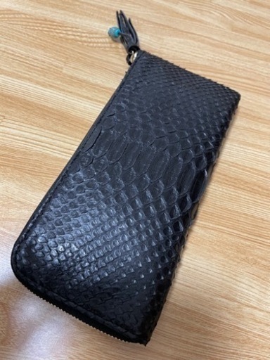 【お買得！】 パイソンL字財布(ブラック) 新品 財布