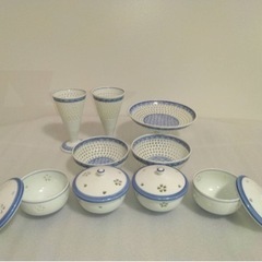 丹心 波佐見焼 高級 水晶青海波 水晶花詰