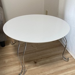 ニトリ　折りたたみテーブル/白/円形