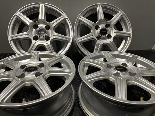 BS BRIDGESTONE TOPRUN R7 トップラン 社外ホイール 14インチ 4本 5.5J4HPCD100+39 ヴィッツ パッソ等　(VHC350)クレジットカード QRコード決済可能