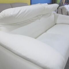 札幌白石区 3人掛けソファ ニトリ N-シールド 合皮ソファ 白 ホワイト ソファー 長椅子 本郷通店