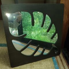 モンステラ(ハワイの葉模様)柄の鏡
