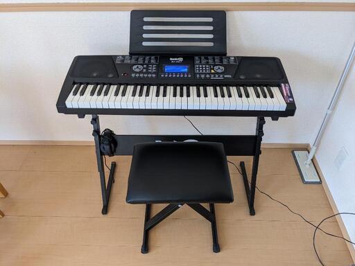RockJam　61キー 電子キーボード フルキット スタンド、スツール、ヘッドホン、電源付き
