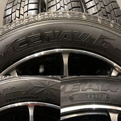 【GOODYEAR ICENAVI6 155/65R14】スタッドレス【RIVAZZA 14インチ 4.5J4HPCD100+45】18年製 バリ溝 ブラポリ N-BOX等　(MTD354)クレジットカード QRコード決済可能
