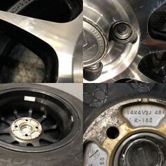 【GOODYEAR ICENAVI6 155/65R14】スタッドレス【RIVAZZA 14インチ 4.5J4HPCD100+45】18年製 バリ溝 ブラポリ N-BOX等　(MTD354)クレジットカード QRコード決済可能