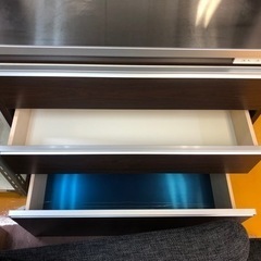 【リサイクルサービス八光】幅91㎝　ダークブラウン　2口コンセント付レンジボード