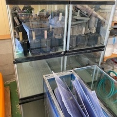 中古水槽　メダカの飼育などに　幅90㎝ガラス水槽6本　幅90㎝アクリル水槽5本　60㎝ガラス水槽　スポンジフィルター等　まとめ購入して頂ける方募集