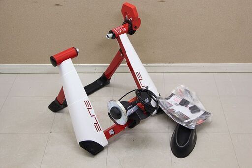 自転車 サイクルトレーナー ELITE エリート FROCE レッド ホワイト 8 RESISTANCE LEVELS 前輪置き付 (P1573wY)