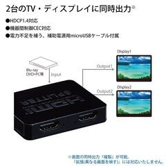 【来週4/25まで限定】HDMI 分配器 HDMIスプリッター ...