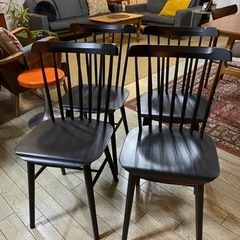 チェコ　TON社　ブラックチェア4脚