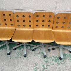 【リユース品】IKEA 椅子　4個セット　木製　JULES ウッド色　