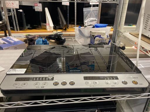 ☆中古￥9,300！【会員価格￥8,300】【店長おすすめ！】IRIS OHYAMA　2口IHコンロ　家電　2021年製　IHK-W12SP-B型　【BD114】