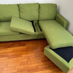 ニトリ　３人掛けソファ　オットマン付き　