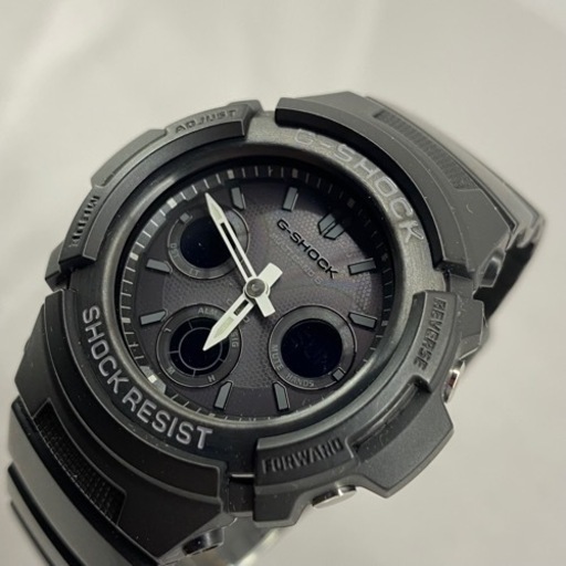 CASIO G-SHOCK ジーショック 黒デジアナ腕時計 AWG−M100B タフソーラー 白針 黒文字盤 ブラックベゼル