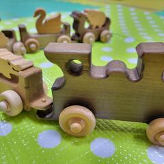 ★手作り木製玩具 汽車★動物4体付き