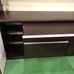 【愛品館八千代店】松田家具　スライド扉キッチンボード　1680　DBR