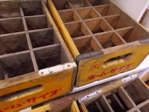 希少 コカコーラ 木製 ボトルケース 4個セット ホームサイズ 35
