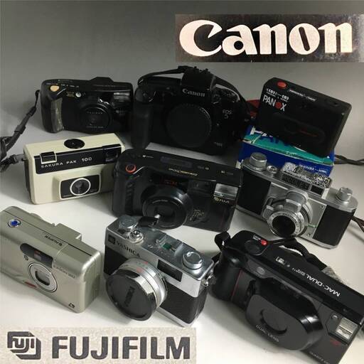 FI17/31　フィルムカメラ まとめて9点 大量 コンパクト カメラ RICOLET キャノン Canon YASHICA FUJI MINOLTA ミノルタ 昭和レトロ ③