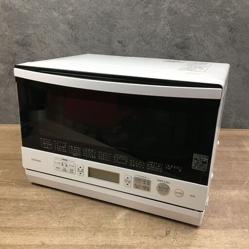 4/24終 TOSHIBA 東芝 電子レンジ ER-R6 50/60Hz共用 2017年製 ホワイト 白 菊TK