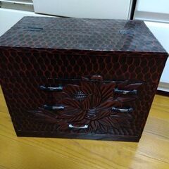 木製　木箱　小物入れ　アンティーク　裁縫箱