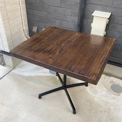 P0235 2掛け用 居酒屋風 無垢 木製テーブル ダークブラウン