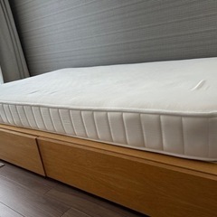 お得です！無印良品セミダブルベッド収納付き！マットレス付き！！ 無印良品 収納付きセミダブルベッド
