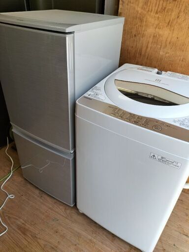 只今、商談中となっております。新生活応援企画その⑦ シャープ SJ-D14B-S 2ドア冷蔵庫 137L 2016年製・東芝 AW-5G3 全自動洗濯機 5.0K 2016年製 ２点セット！！