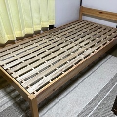 【美品】天然木パイン材シングルベッド