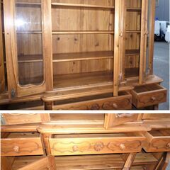 🔴手渡し山口県中心部●直接配達●ヤマト家財便●レトロ・アンティーク・カントリー調の食器棚●上下分割