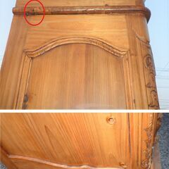 🔴手渡し山口県中心部●直接配達●ヤマト家財便●レトロ・アンティーク・カントリー調の食器棚●上下分割