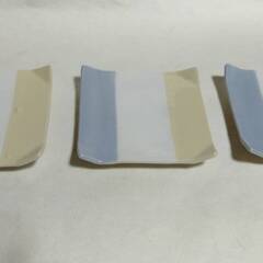 中古 折紙風平皿 小皿3枚 3色使い 昭和レトロ アンティーク